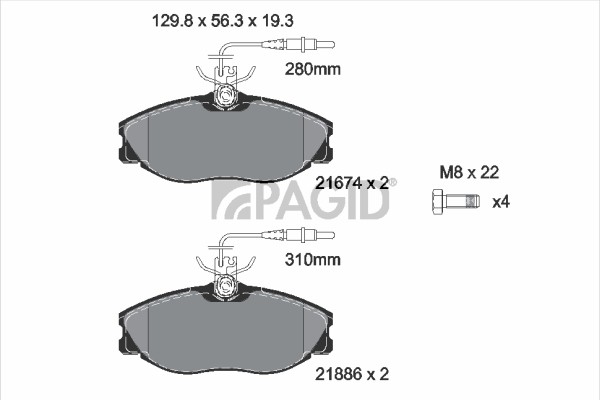 Bremsbelagsatz BremsklöTze FüR Peugeot 607 9D 9U 406 Coupe 8C 8B 8E/F-image