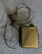 Vintage Craig Model JH6012D Stereo Portable Cassette Player w/Headphones