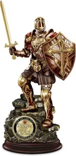 Bradford Exchange Armor of God Bronze Sculpture 24K Gold-Plated Challenge Coin