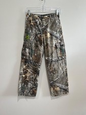 RealTree Camouflage Cargo Pants Youth 10-12 Adjustable Waist Pockets Hunting