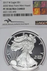 2017 W NGC PF70 ULTRA CAMEO AMERICAN SILVER EAGLE #B52695