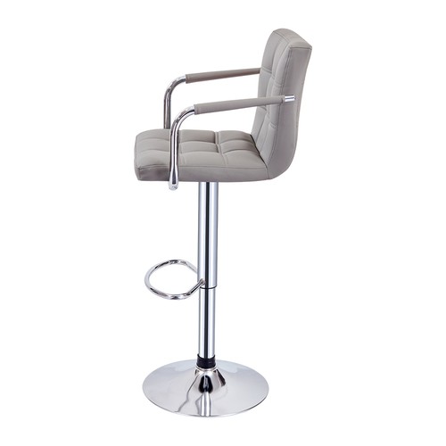 Faux Leather Barstool Chrome Base Stool Counter Height Stool Breakfast Bar Chair - Picture 158 of 172