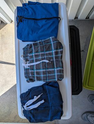Kanu Surf Men s Swim Trunks 2X Big & Tall Gray Plaid Drawstring Lined. $15 Each.