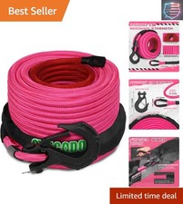 Synthetic Winch Rope, 3/8'' x 85ft 25,000LBS Double Braided Synthetic Winch L...