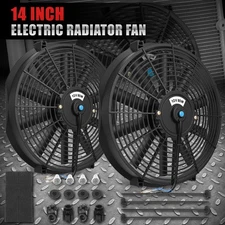2X14" UNIVERSAL PERFORMANCE PULL/PUSH ELECTRIC RADIATOR COOLING FAN+ASSEMBLY KIT