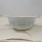 VTG Pyrex Amish Butterprint Cinderella Mixing Bowl White Turquoise 1-1/2PT #442