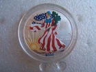 2000 american eagle walking liberty one 1 oz. colorized silver dollar coin vtg