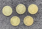 5 Barber Silver Dime Lot (see Pictures)