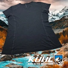 Kuhl Women's Merino Wool Valiant Short Sleeve Base Layer Crew Top Black L