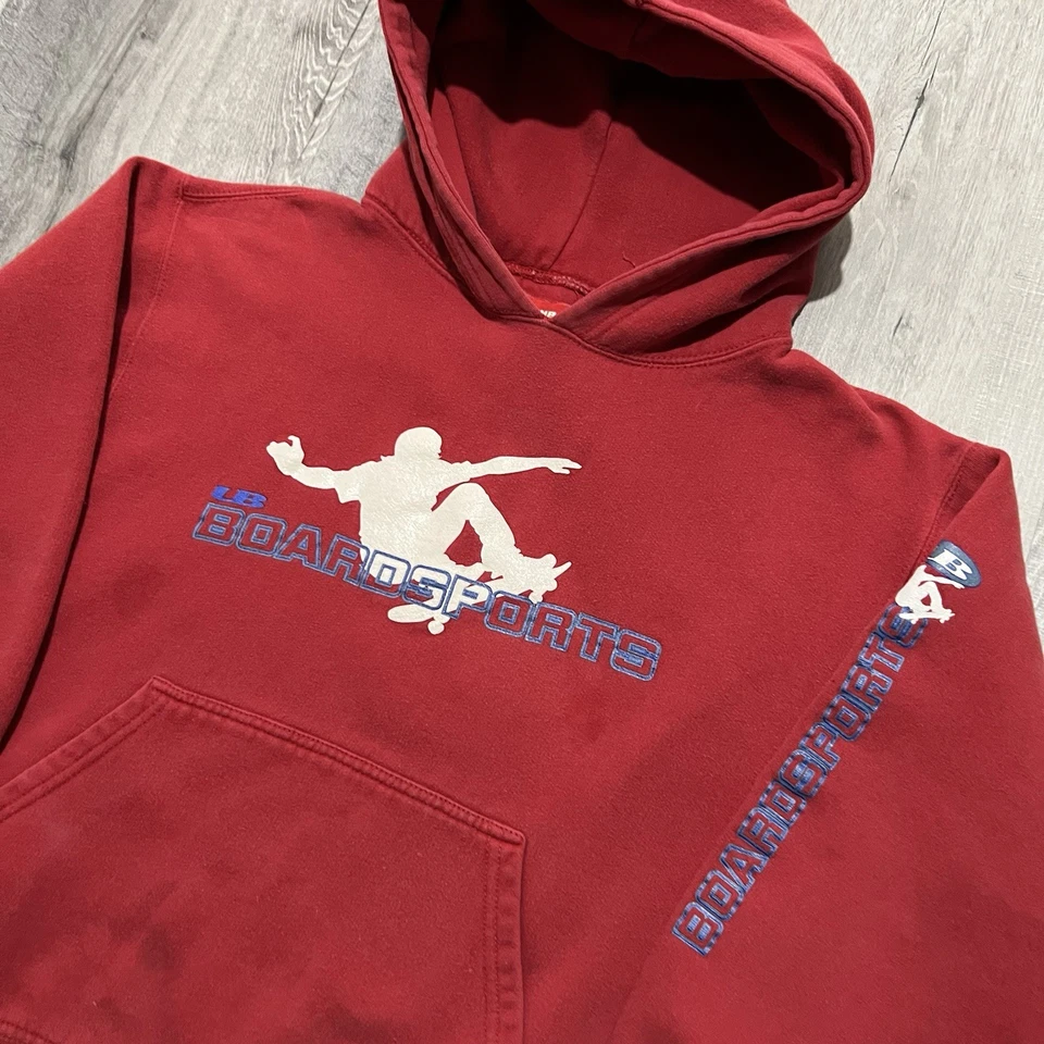 Moletom com capuz vintage Union Bay Boardsports Y2K skate juvenil L skatista anos 00 - Imagem 3 de 4