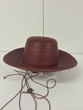 STELLA MCCARTNEY LOGO RAFFIA PANAMA TAN STRAW HAT RED STITCHED BAND SIZE: 56 STELLA MCCARTNEY LOGO RAFFIA PANAMA TAN STRAW HAT RED  main image 4