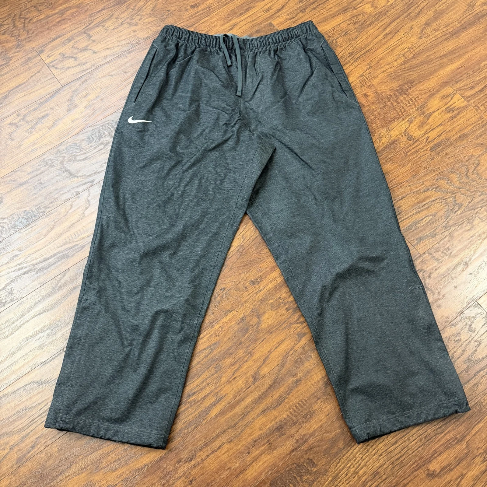 Nike Pants Mens 2XL Gray Storm Fit Waterproof Lined Zip Ankle Nylon Weather Rain