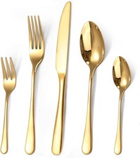 Gold Essbesteck Besteck Set 30-teilig Metall spülmaschinengeeignet für 6Personen