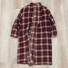 vintage Beacon 1930s Flannel Blanket Thick Cotton Robe Shawl Collar Plaid 1940s