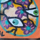 Hand Painted Signed OOAK creepy Easter Flower Eye Egg art Card aceo laminated  — photo 3