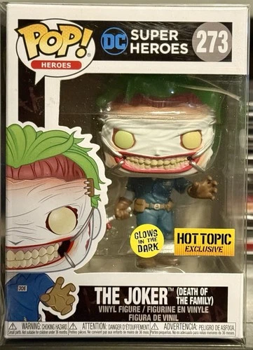 THE JOKER 273 Funko Pop Joker DEATH IN THE FAMILY Hot Topic GLOW Vaulted w/CASE