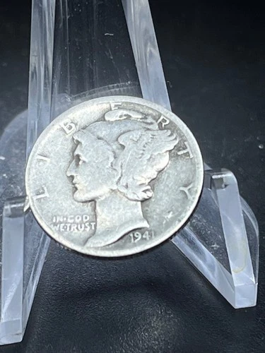 1941 D  Mercury Dime circulated 90% Silver Fine  # PS141
