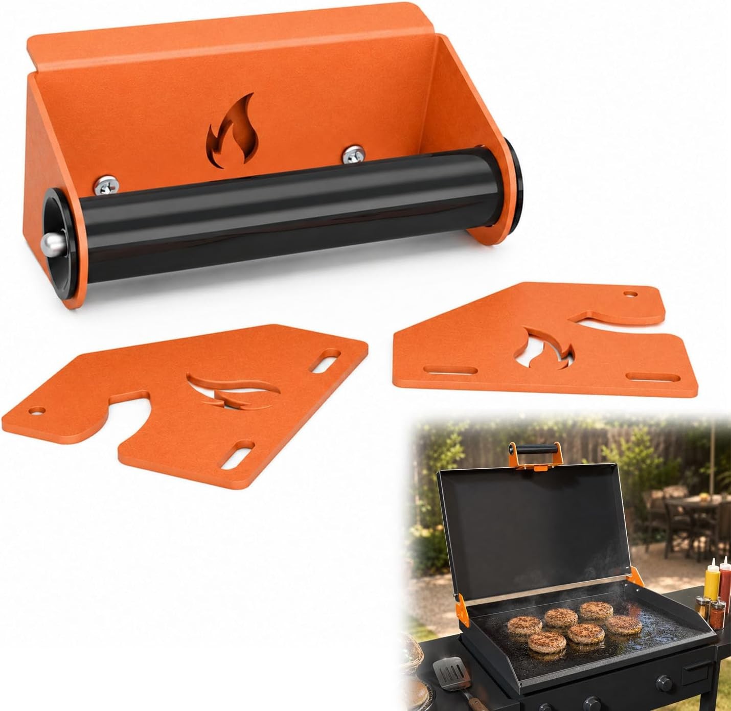 Blackstone Griddle Handle & Hinge Kit, No-Drill Clamp-On for 28/36/44" Lid