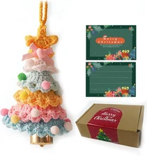 Handmade Crochet Christmas Tree Pendant for Women/Girl– 5-Layer Lt Blue 