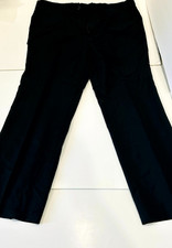 Valentino Dress Pants Men’s Sz 44 Black Flat Front Wool Tapered Fit Slash Pocket