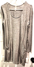 Altered State Gray Long Sleeve Mini  Dress with pockets size Large free ship