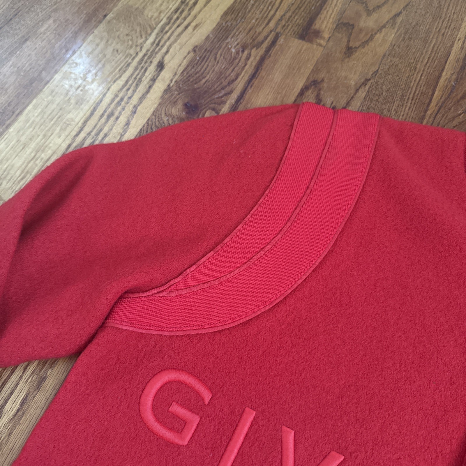 Givenchy Logo Virgin Wool Red Bomber Jacket C8 - image 4