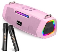 Karaoke Machine with Two Wireless Microphones - Portable 60W Powerful