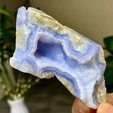 84G Natural Blue striped agate Crystal Chunks piece form Mineral Specimens
