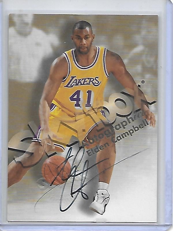 ELDEN CAMPBELL 1998-99 Autographics auto black ink Los Angeles Lakers 