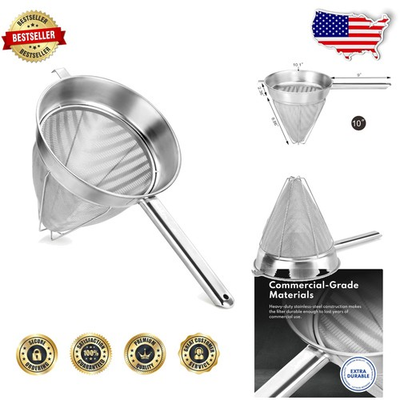 #ad Professional 10quot; Stainless Steel Bouillon Strainer Reinforced Dishwasher Safe $119.99