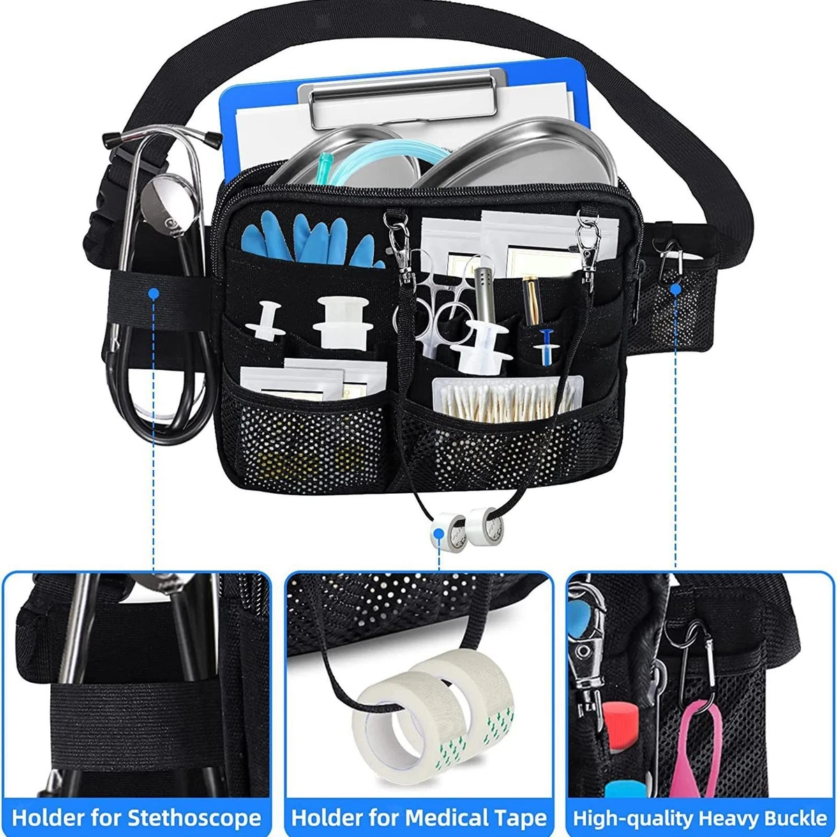 Borse per infermieri, kit di utilità per cintura medica, attrezzi per infermieri, organizer tascabile, con cintura regolabile Borse per infermieri, kit di utilità per cintura medica, attrezzi per infermieri, organizer tascabile, con cintura regolabile