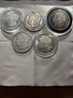 1890-O, 1890-S, 1879-S, 1921-D, 1878-S Morgan Silver Dollars