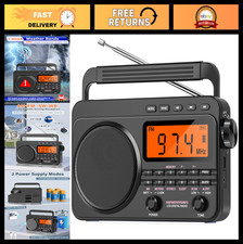Portable NOAA Weather Alert Radio - Digital AM/FM Shortwave, 4000mAh Rechargeabl