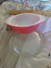 Vintage Flamingo Pink Pyrex Mini Bowl 080 w/ Lid 8 oz  Ovenware. See Description