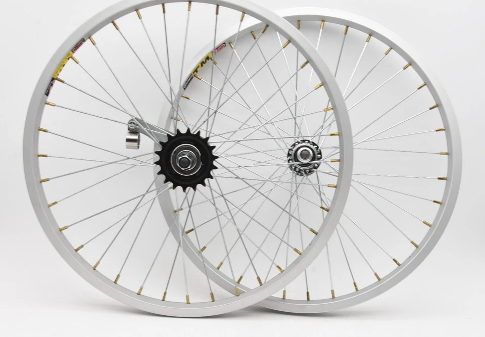 PAIR FOLDER BIKE SHOPPER KIDS BMX COASTER BRAKE WHEELS 20 x 1.75 PEDAL BACK HUB - Image 1 of 1