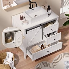 36 Bathroom Vanity Cabinet with Door Sink Bow...
