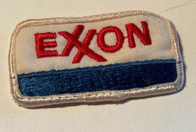 Vintage Exxon Oil 2 5/8  Long Used Embroidered Cloth Patch