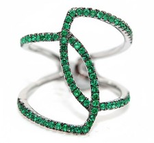 1CT Treated Emerald 925 Solid Sterling Silver Ring Jewelry Sz 6 MK6-3