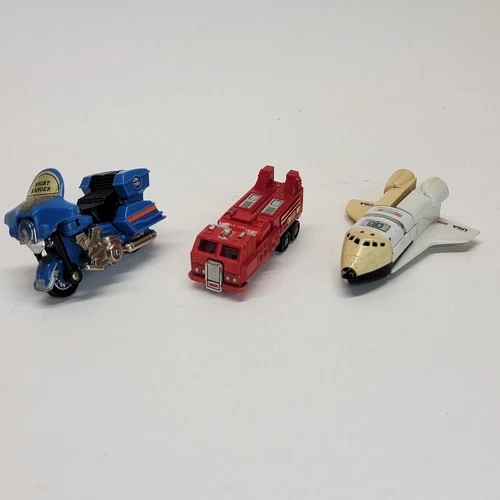 Lot of 3 Vintage 1980s Go Bots Night Ranger Motorcycle & 2 misc for parts repair