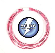 AUTOMOTIVE WIRE 22 AWG HIGH TEMP TXL WIRE PINK WITH WHITE STRIPE 25 FT COIL