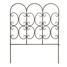 Primrose Triple Arch Garden Fence Design Edging with Finials in Black