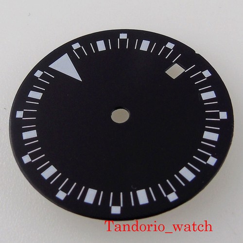 29/30.3mm Black White Sterile Watch Dial Face For MIYOTA 8215 821A DG Movement - Picture 6 of 11