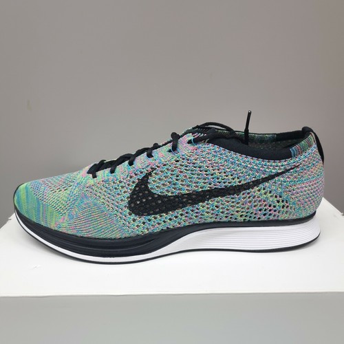 NIKE FLYKNIT RACER 2.0 "MULTICOLOR" RUNNING CASUAL GYM TRAINERS (526628 304) - Picture 2 of 12