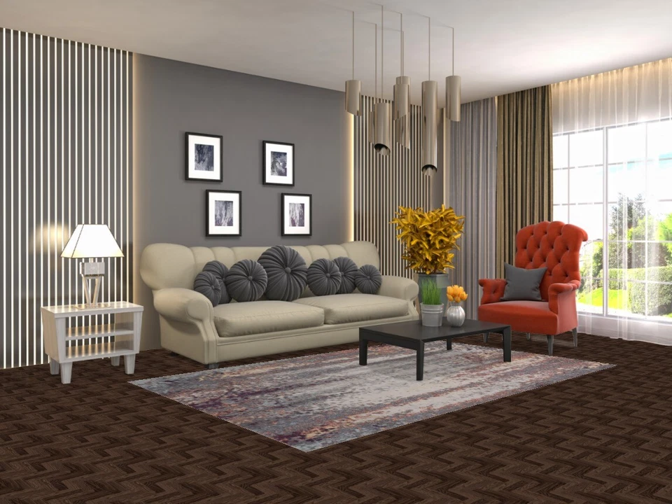 Modern Style Turkish Area Rug 5x8 ft Bedroom Carpet - Image 2 of 4