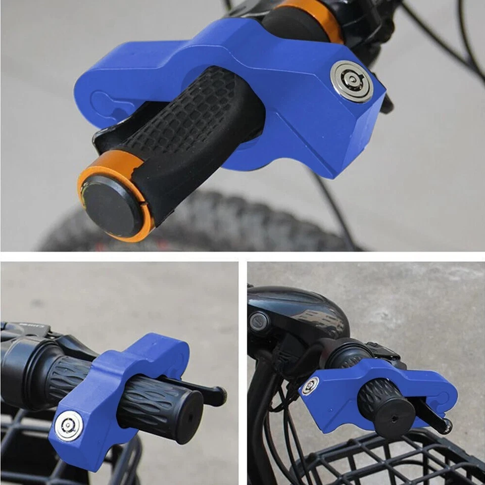 Motorcycle Handlebar Grip Lock Anti Theft Throttle Clutch Brake Lock with 2 Keys - Image 2 of 4