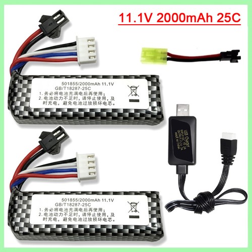 11.1V 2000mAh 30C Li-Po Battery for WPL RES V-3 ESC 1/16 Crawler Some Water-Gun