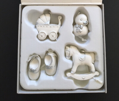 Hallmark Baby Christmas Ornaments-Baby s First Christmas Porcelain Ornaments-NWT