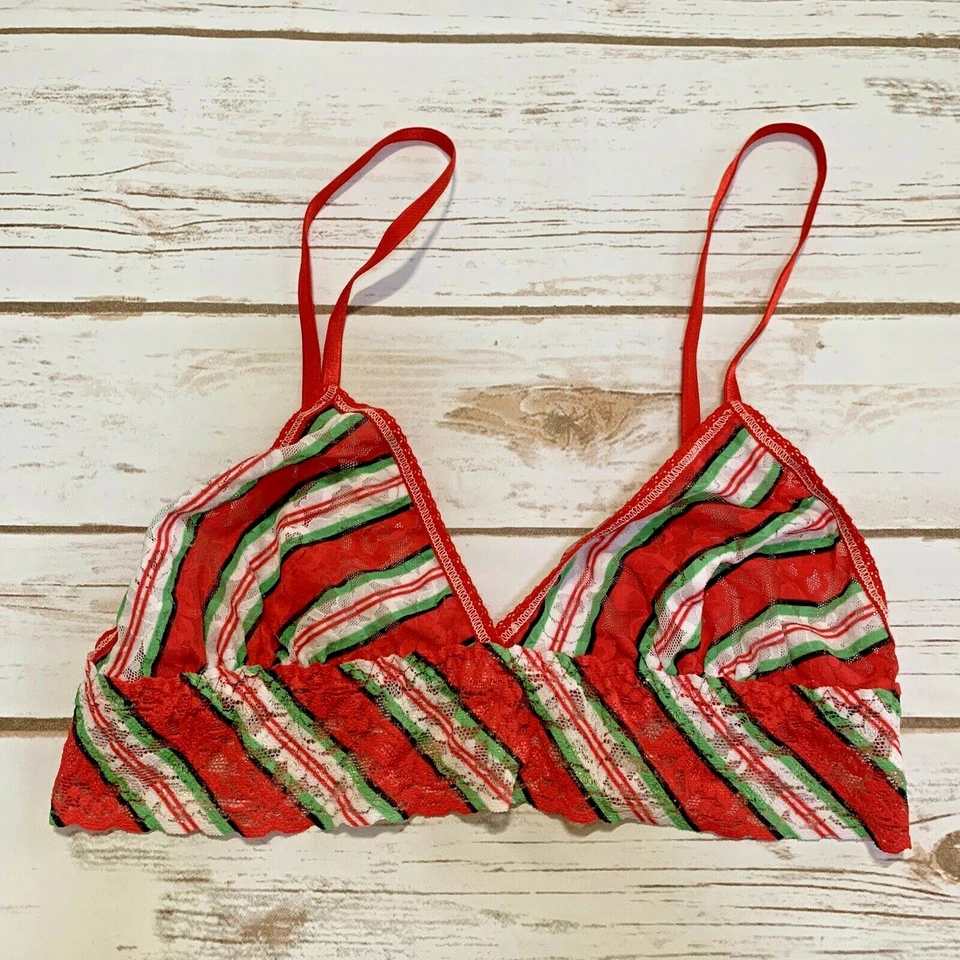 Bralette Hanky Panky It's A Wrap Triángulo Rojo Multicolor Sin Forro Elástico Talla S Foto 3 de 4