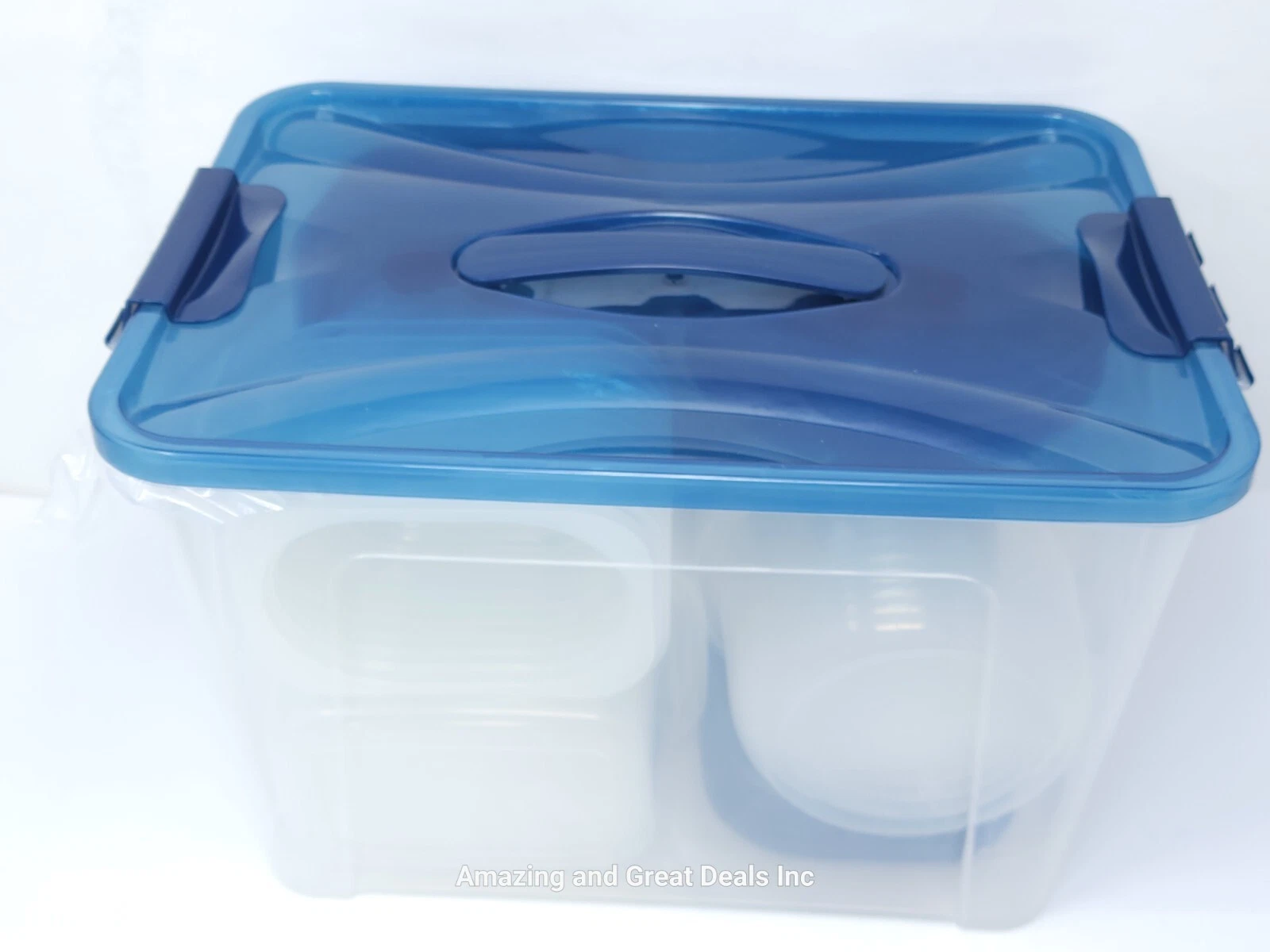 Art & Cook 100 pcs. Food Storage Plastic Set Blue With Handle