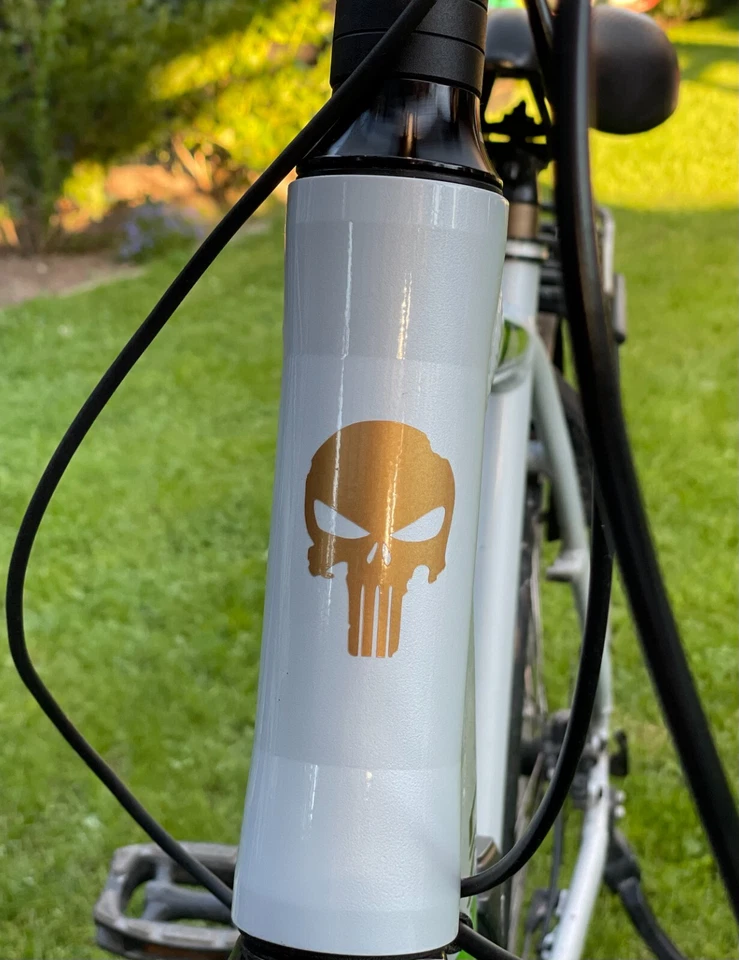 Punisher Totenkopf SKULL Scooter Fahrrad MTB Aufkleber Set 2 Stück - Bild 2 von 4